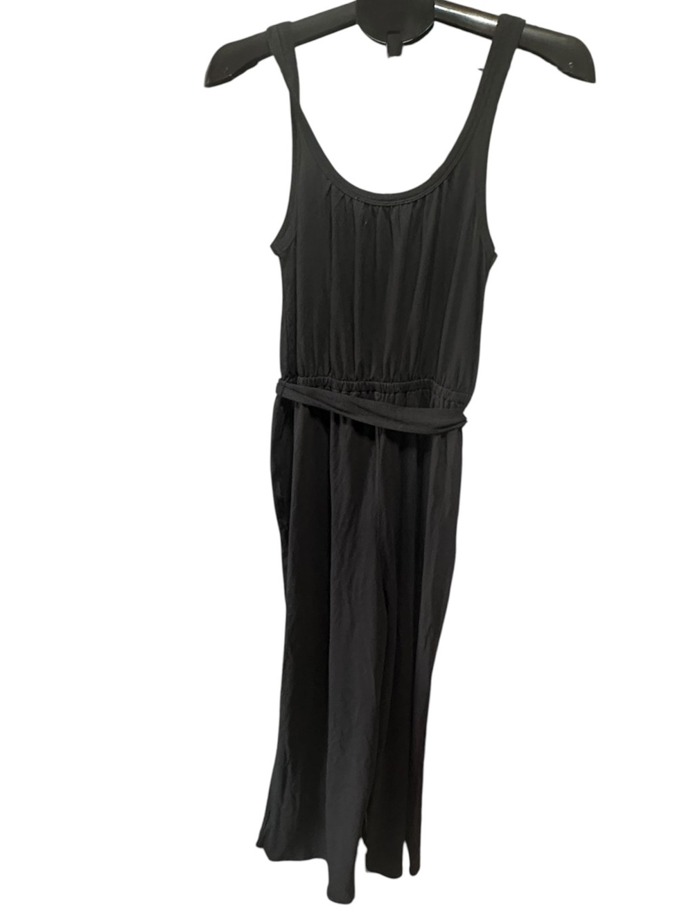 LOFT Women’s Black Wide Leg Jumpsuit Size M Tie Waist Pockets NWT